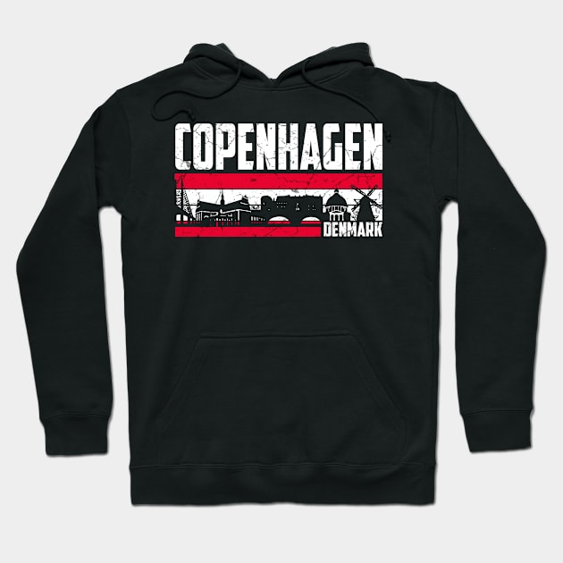 Copenhagen Skyline Denmark Tourist Vacation Gift Hoodie by rosmanjerald